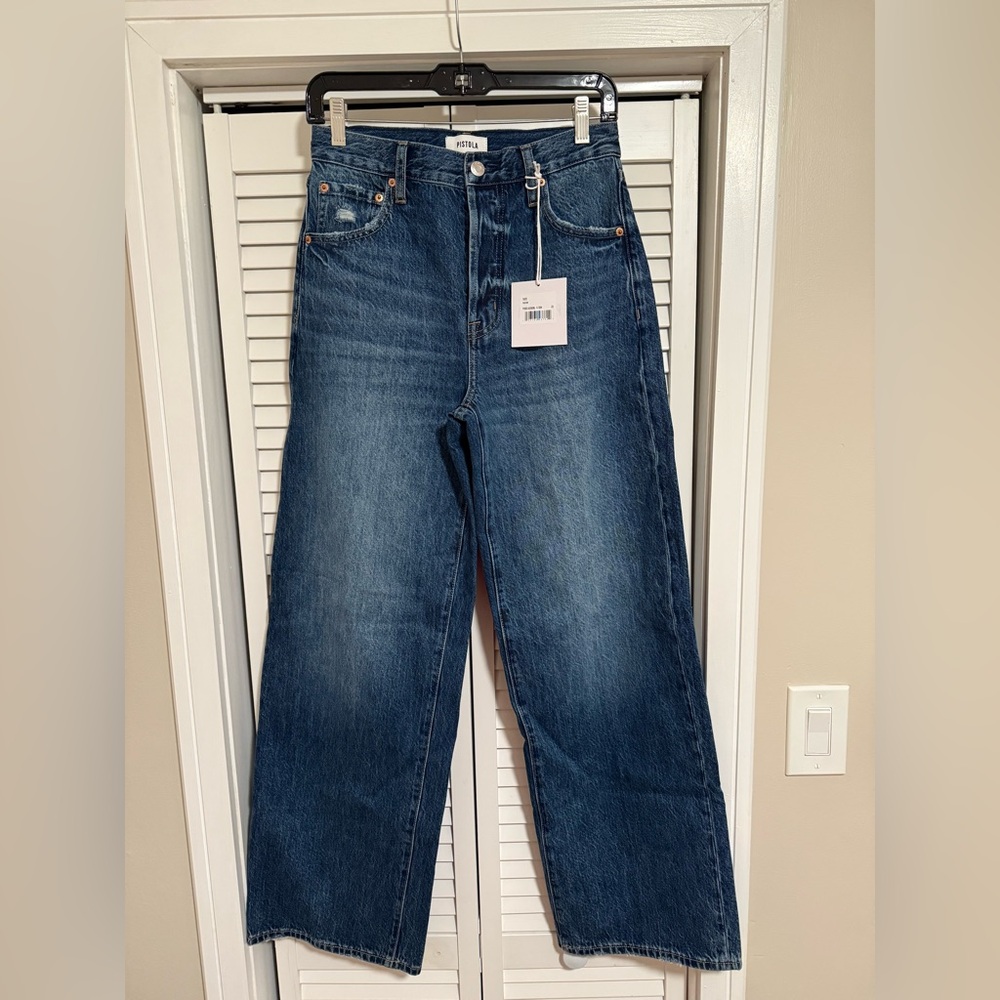NWT Pistola Tate HR Bowed Wide Leg Jean